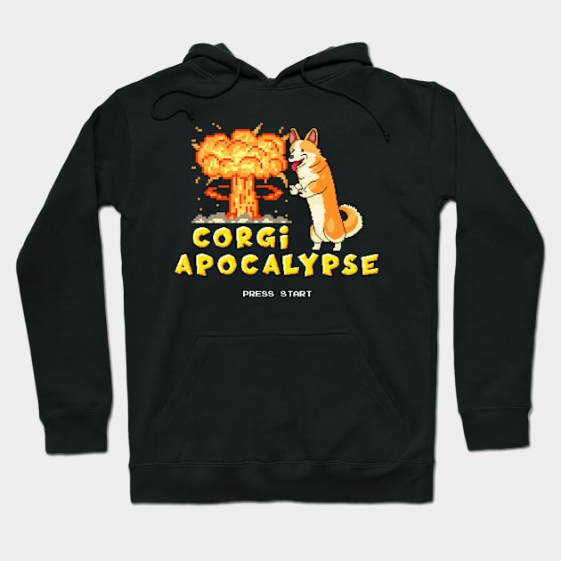 8-Bit Corgi Apocalypse Hoodie by machmigo